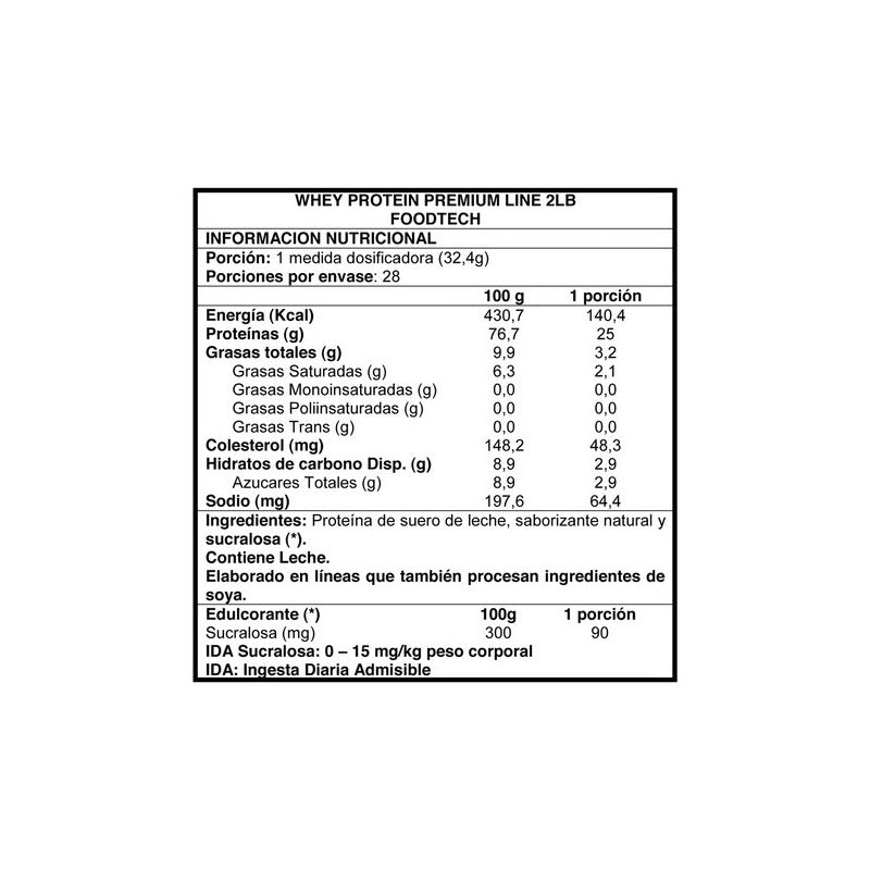 Whey Protein Premium Line 2 Lbs - Foodtech Sabor Delicated Cookies & Cream