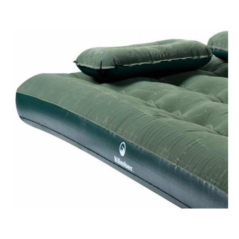 Colchón Inflable Doble Klimber 2 Plazas + Inflador + 2 Almohadas