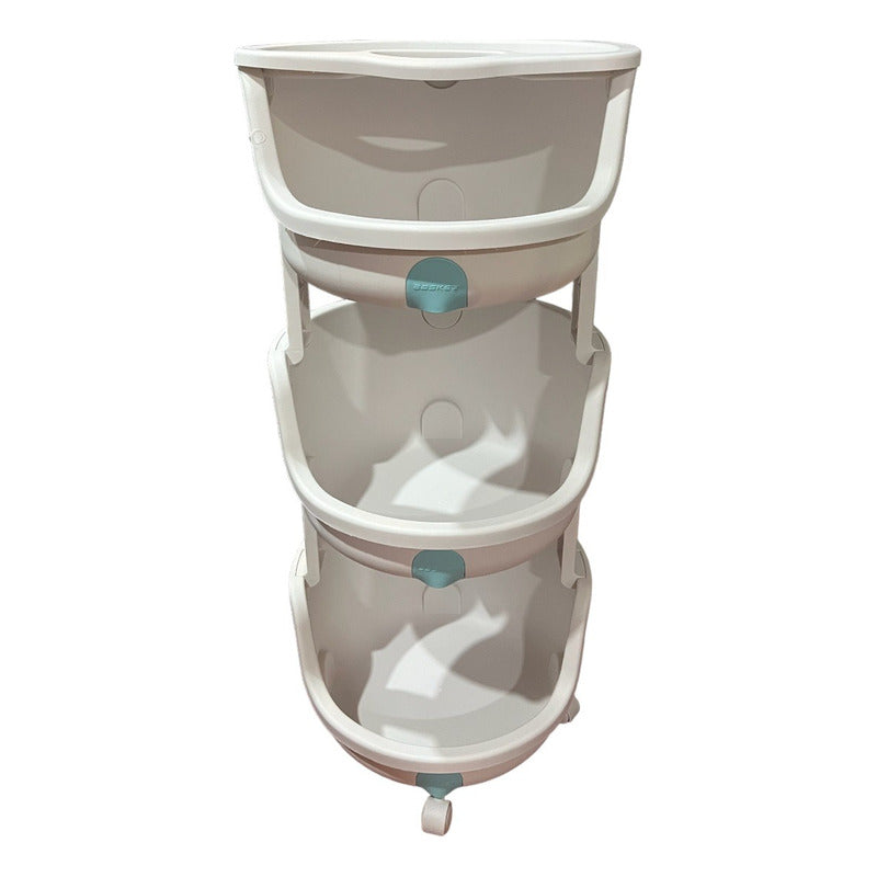 Mueble Organizador 3 Niveles Con Ruedas Estilo Redondo