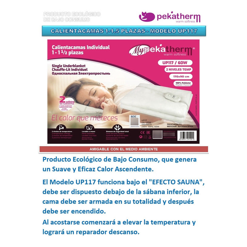 Calientacama Individual 1 - 1.1/2 Plaza