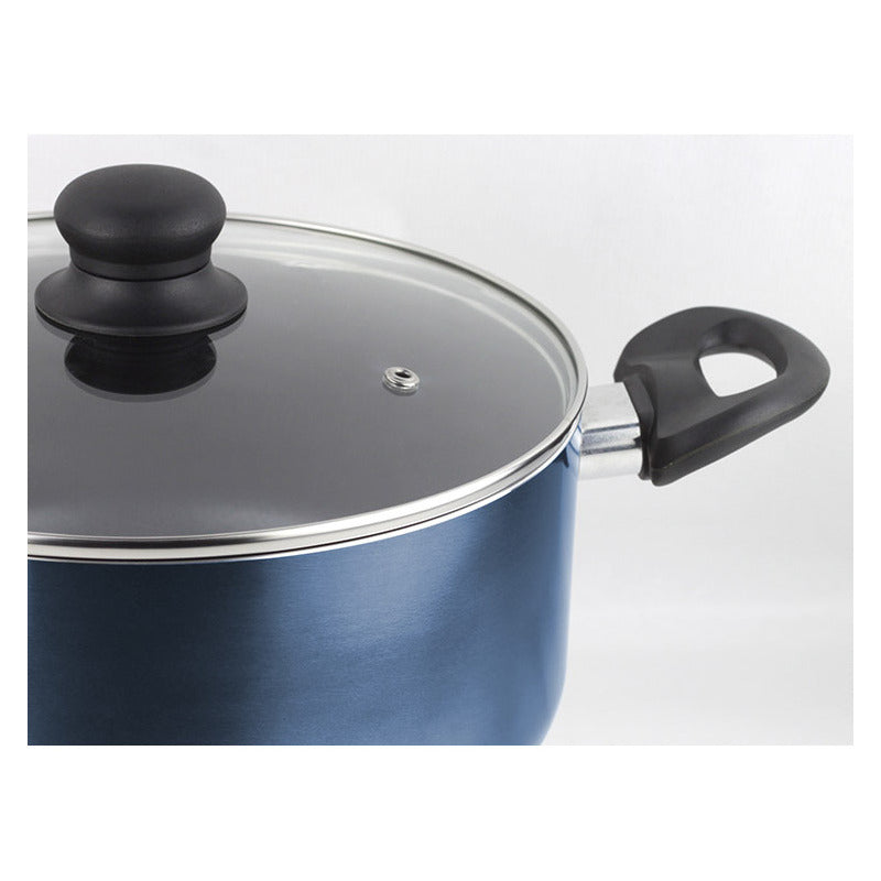 Batería Cocina Marmicoc Set 7 Piezas Antiadherente Azul