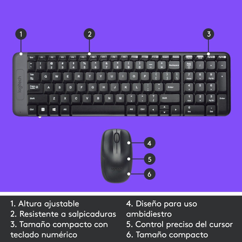 Kit Teclado Y Mouse Inalambrico Logitech MK220