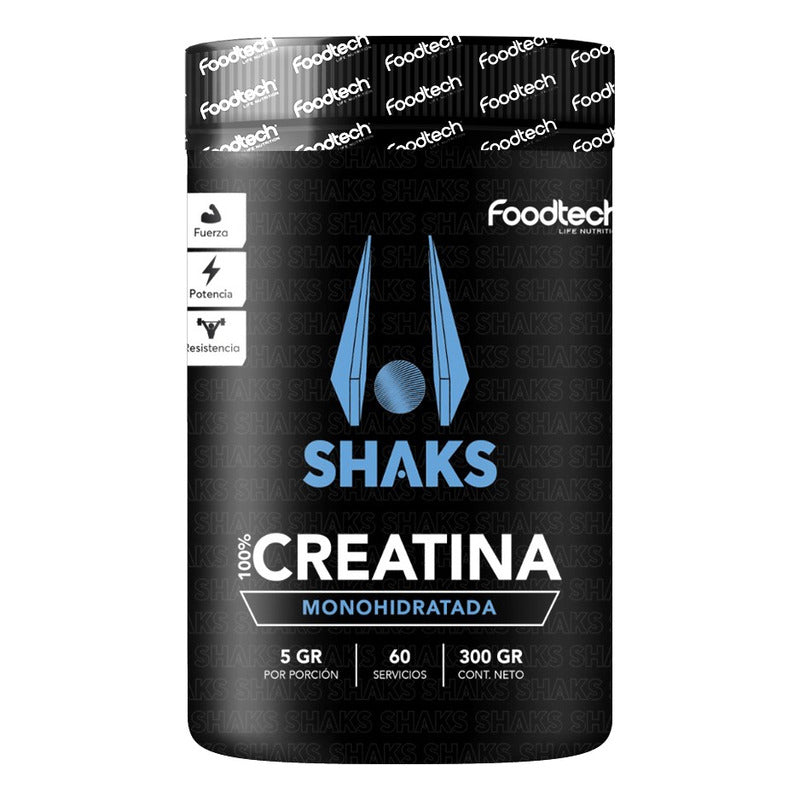Shaks 100% Creatina 300gr - Foodtech Sabor Sin Sabor