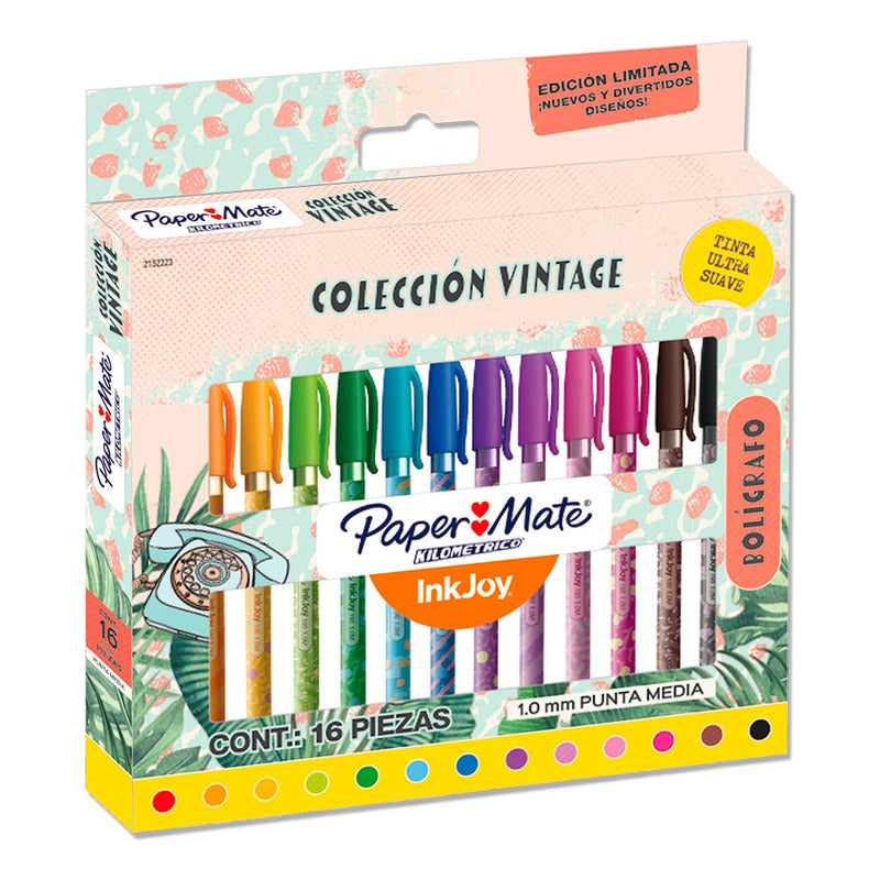 Lapiceras Boligrafo Paper Mate Set 16