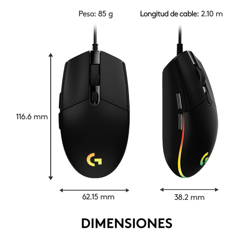 Mouse Gamer Logitech New G203 Lightsync Rgb Color Negro
