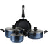 Batería Cocina Marmicoc Set 7 Piezas Antiadherente Azul