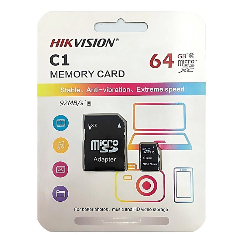 Memoria Micro Sd 64 Gb Hikvision Multipropósito HS-TF-C1/64G