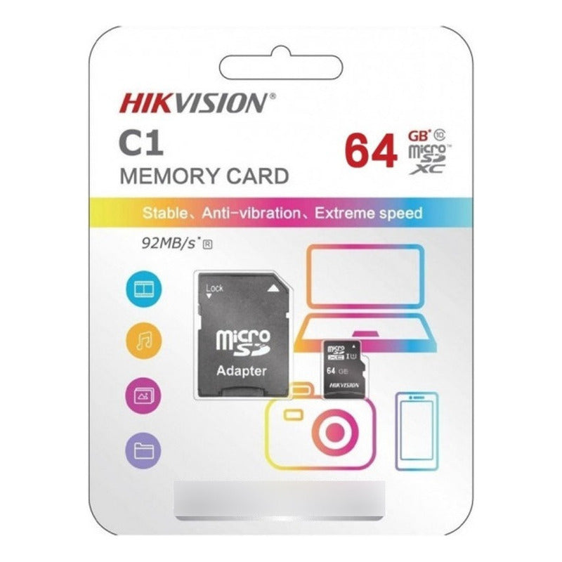 Memoria Micro Sd 64 Gb Hikvision Multipropósito HS-TF-C1/64G