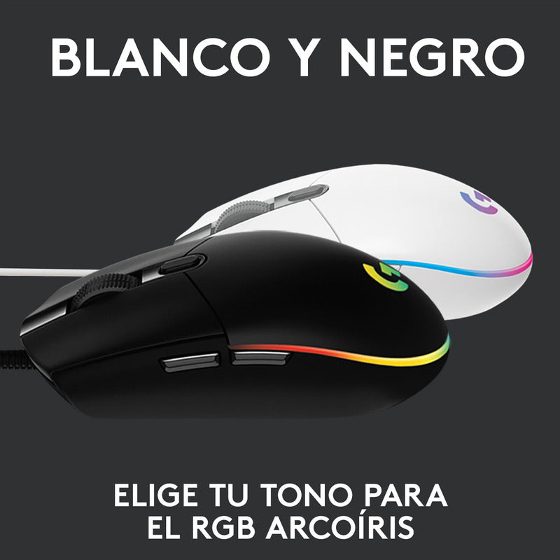 Mouse Gamer Logitech New G203 Lightsync Rgb Color Negro