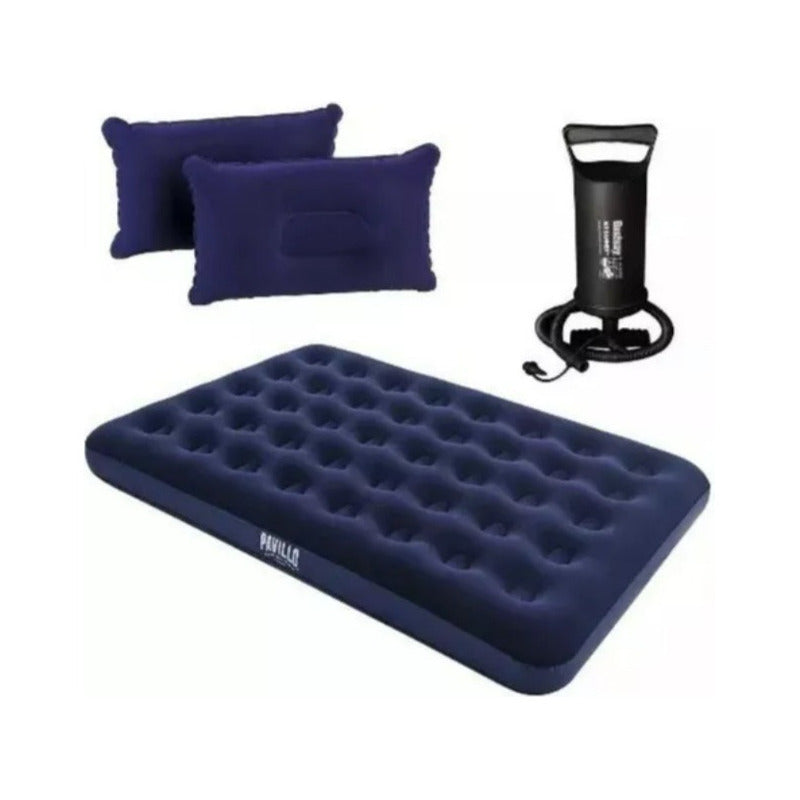 Colchón Inflable Imperium Doble 2 Plazas + Inflador Y Almohadas + Env