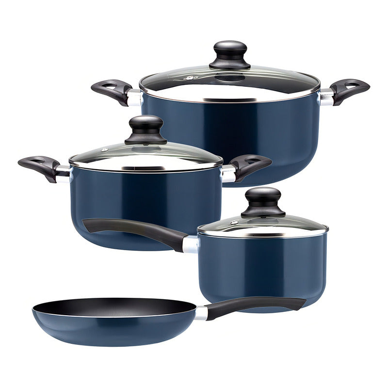 Batería De Cocina Marmicoc Antiadherente Slide 7 Piezas Azul