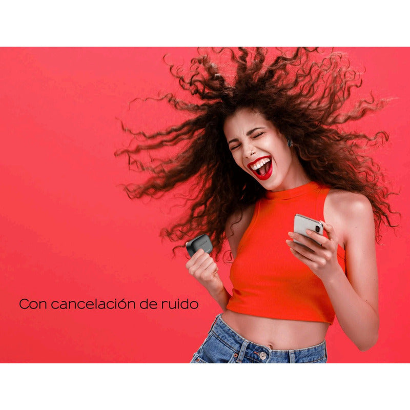 Audífonos Inalámbricos Aiwa In Ear Noise Cancelling Aw-twsr8 Color Negro Luz Blanco AW-TWSR8B