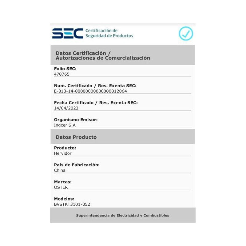 Hervidor Eléctrico Oster Negro 1.7l