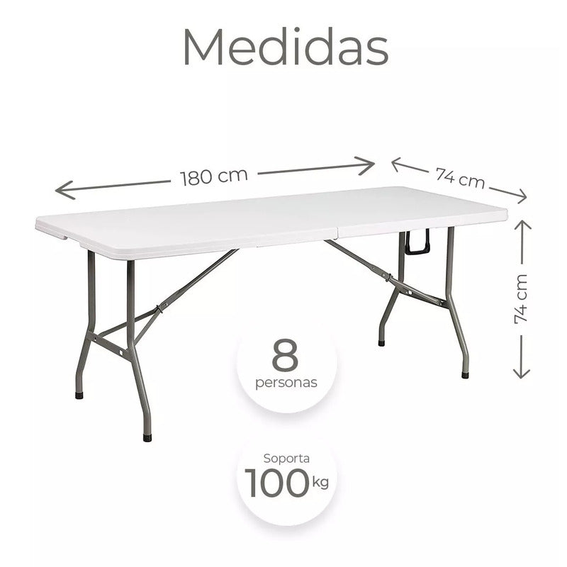 Mesa Plegable Camping 180 X 75cm