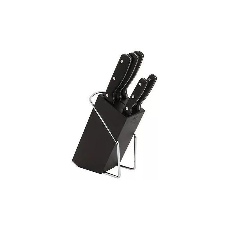 Set Juego 5 Cuchillos Blade Magefesa® + Taco Madera Negro