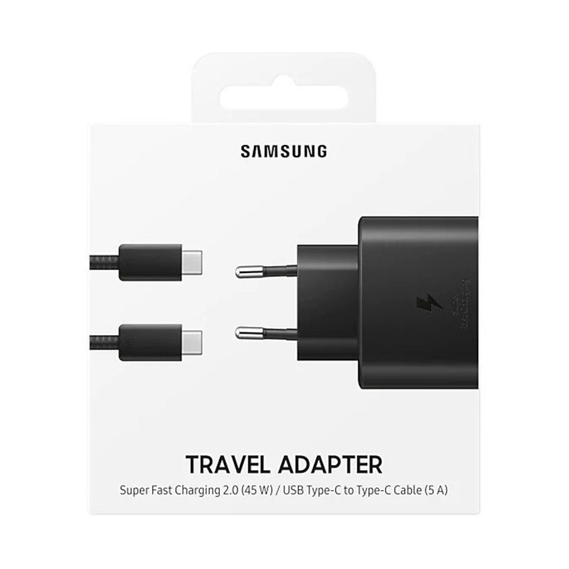 Cargador Original Samsung Super Turbo 45 W S20 S21 S22 Ultra Cor Negro