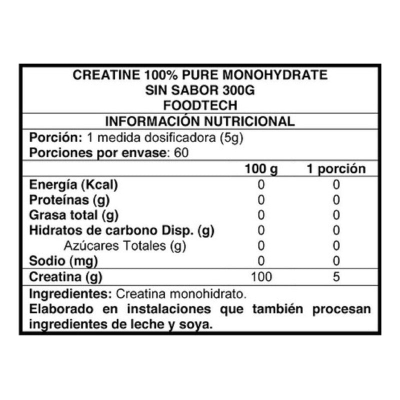 Suplemento Foodtech Creatine De 300g