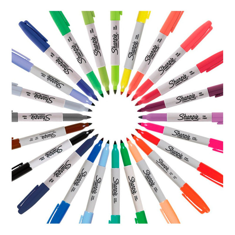 Set 24 Marcadores Sharpie Punta Fina Colores Surtidos