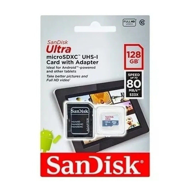 Tarjeta De Memoria Sandisk Sd 128g-gn6ta Ultra Con Adaptador