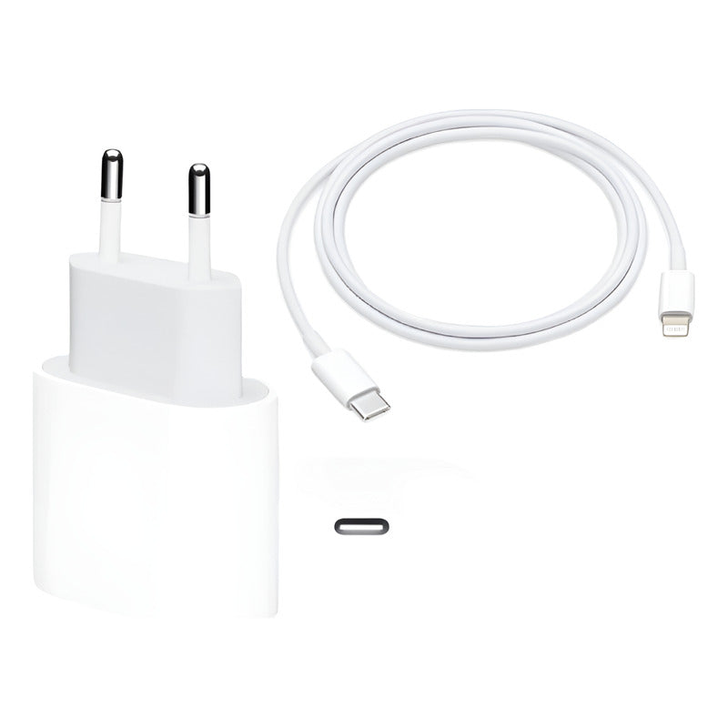 Cargador Carga Rápida 20w Apple + Cable 1m Usb-c A Lightning A2347