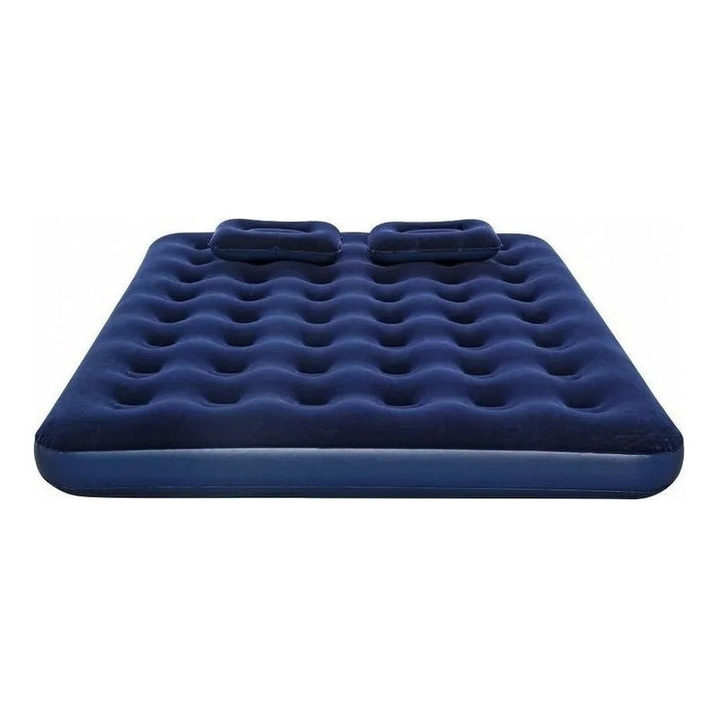 Colchón Cama Inflable 2 Plazas + 2 Almohadas + Inflador Bestway