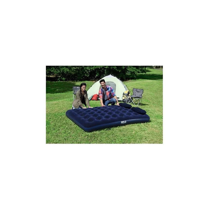Colchón Inflable 2 Plazas Con Inflador + 2 Almohadas