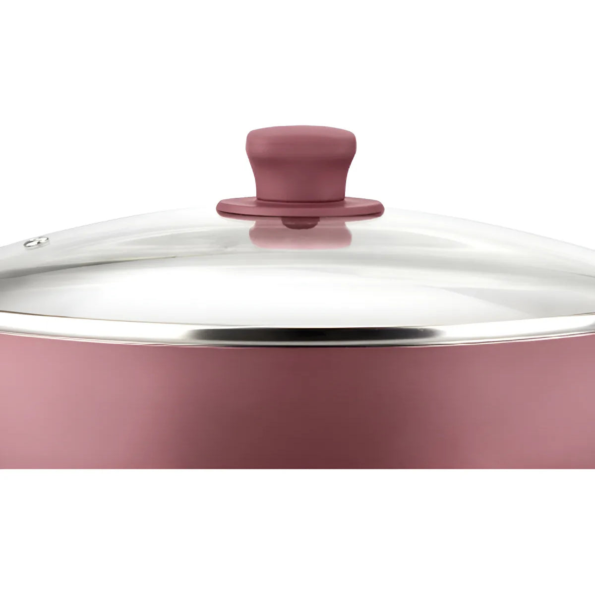 Wok Sarten Marmicoc Antiadherente 28cm Con Tapa Granate Bordó