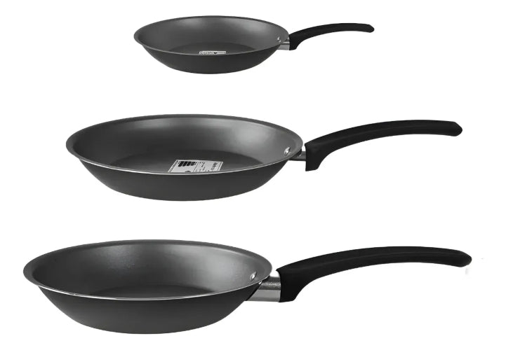 Sartenes Antiadherente Panelux Juego Set De 16 20 24cm Negro
