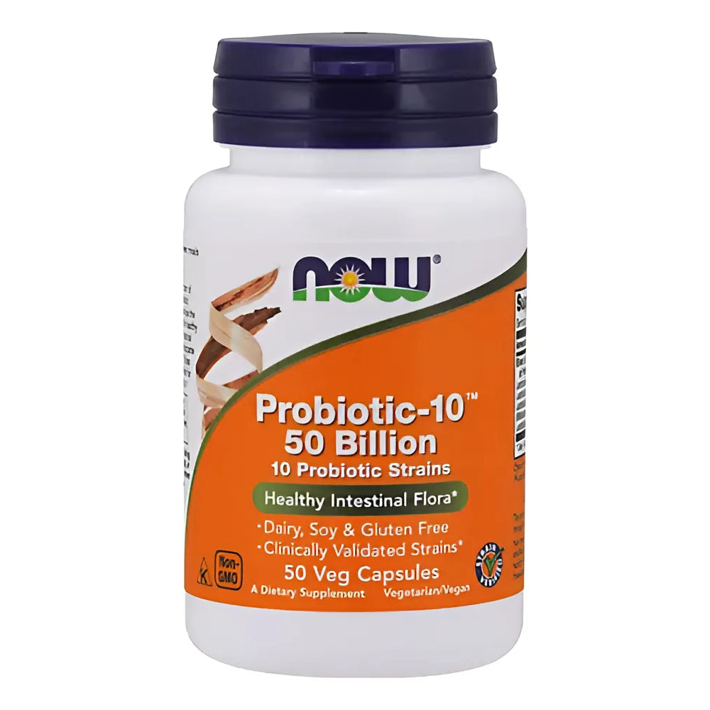 Now Probiótico 10 50 Billones 50 Cápsulas Veganas 28g