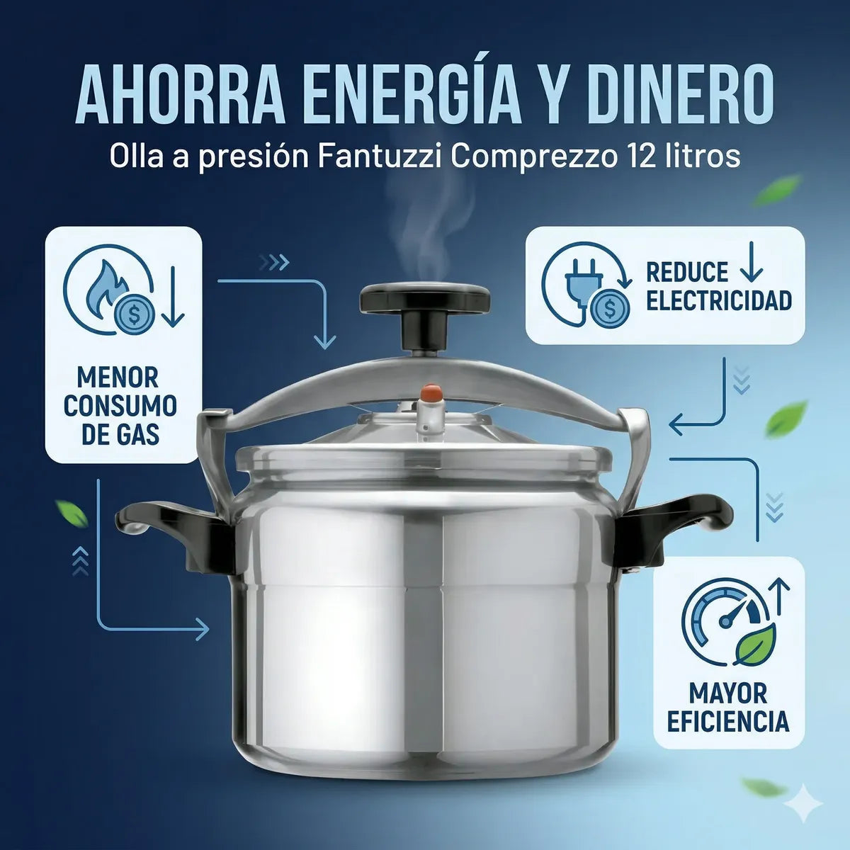 Olla A Presion Fantuzzi Comprezzo 12 Litros Coccion Rapida