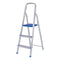 Escalera 3 Peldaños Aluminio Plegable Mor Tipo Tijera Plateado