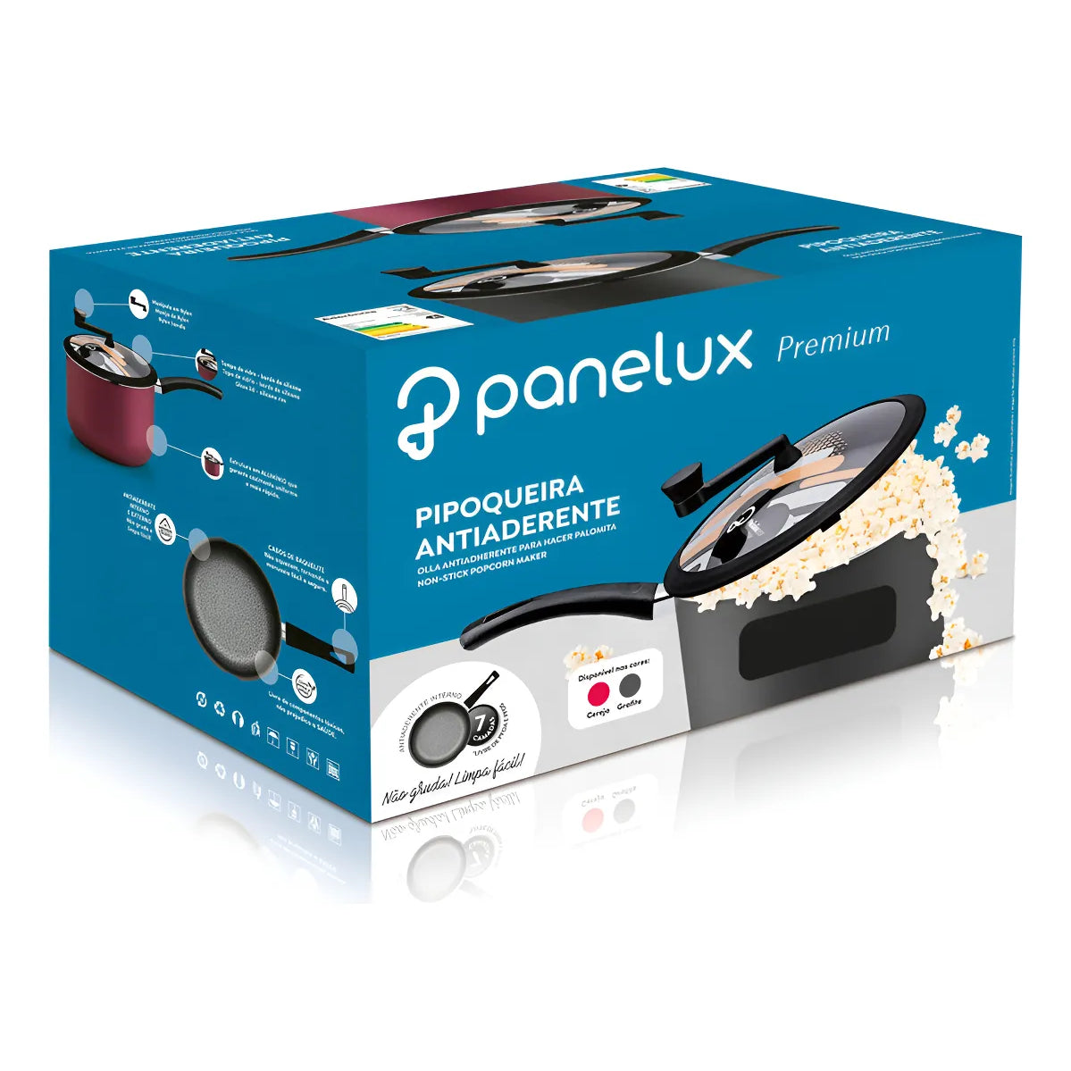 Olla De Cabritas Palomitas 4.7 L Panelux Antiadherente Negro