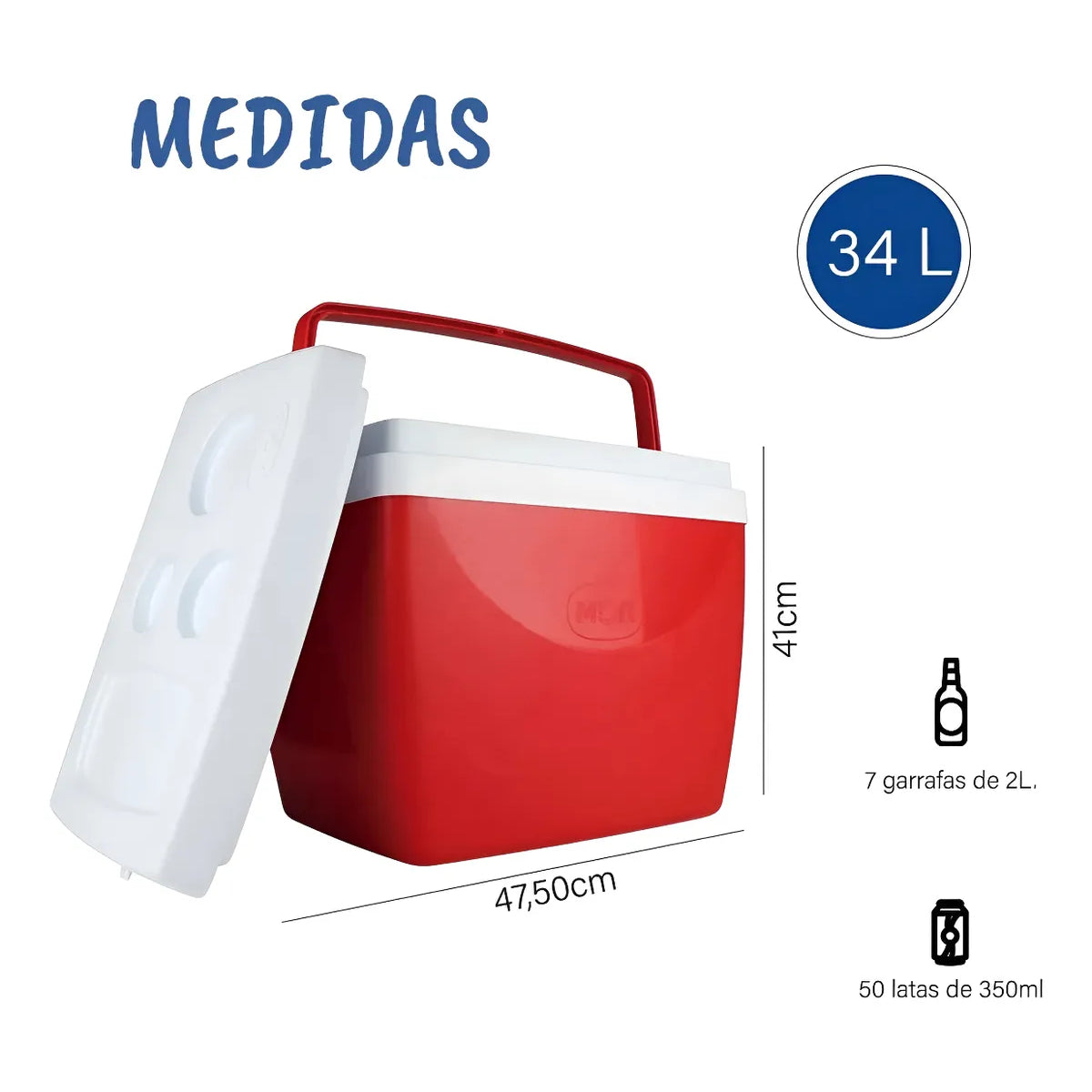 Cooler Termico Portatil 34 Litros Mor 50 Latas Nevera