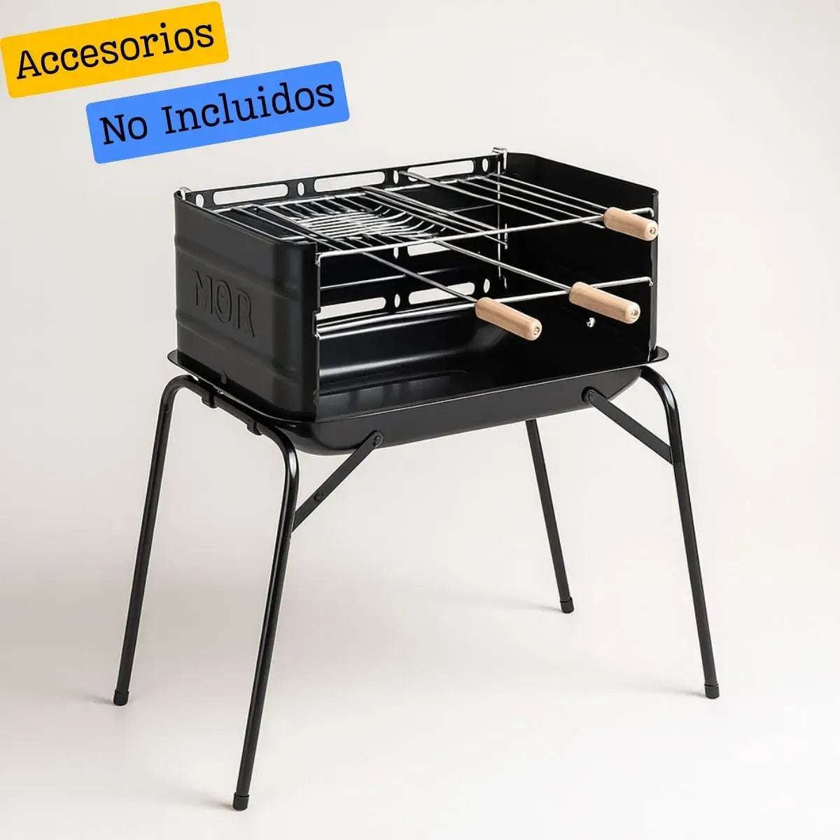 Parrilla A Carbon Plegable Movil Mor Araguaia 72x44cm Acero