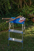 Escalera Banqueta Taburete 3 Peldaños Mor Plegable Aluminio Plateado