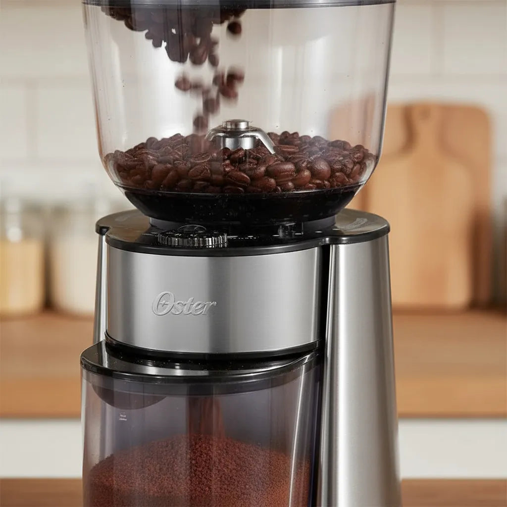 Molinillo Maquina De Café Oster® Con 18 Ajustes Color Gris Gris