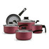 Bateria Cocina 8 Piezas Antiadherente Granito Panelux Cereza Cereza