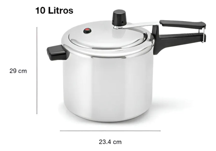 Olla A Presión Panelux 10 Litros Aluminio Pulido Plateado