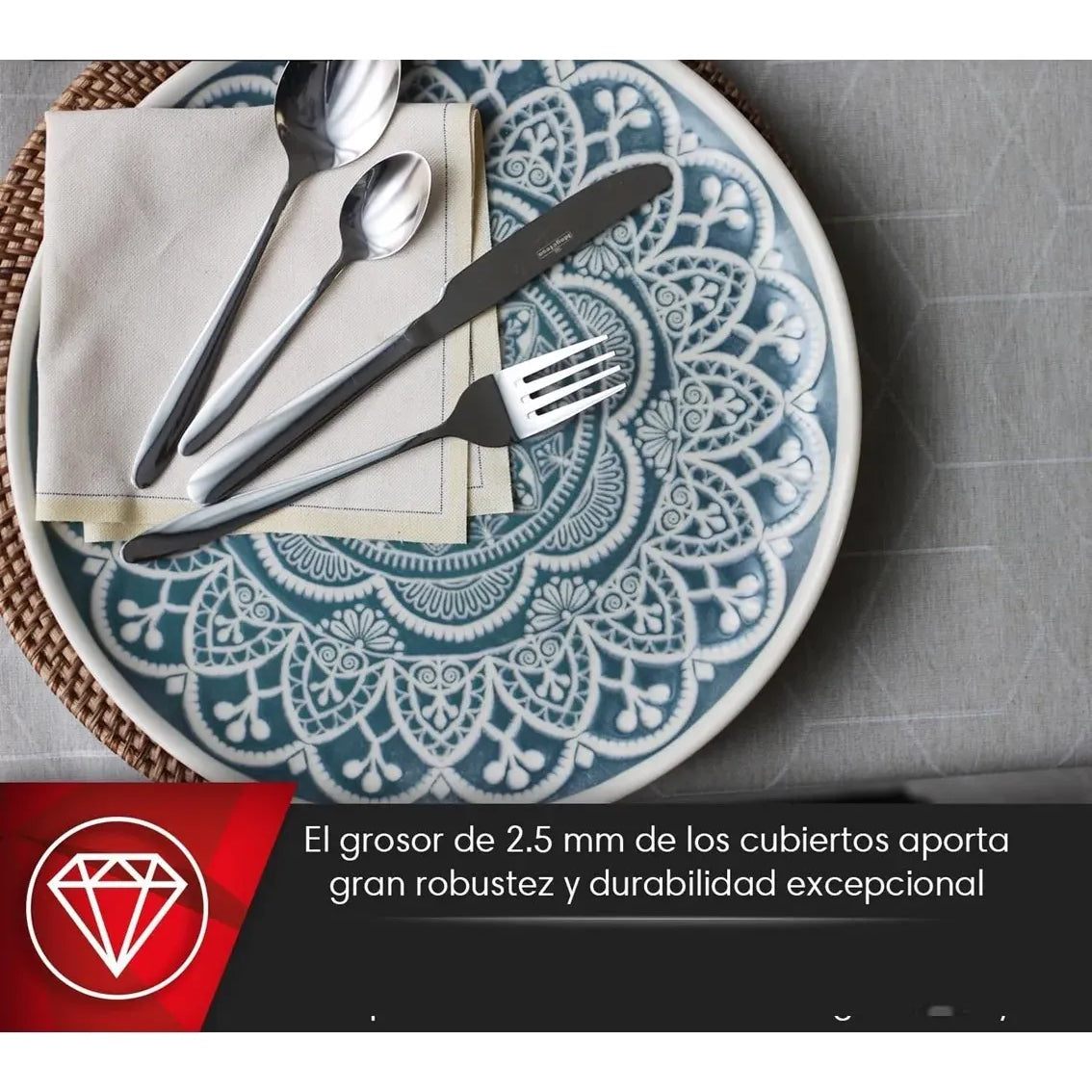 Juego De Cubiertos Cuchilleria Magefesa 24 Piezas Acero Inox