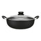 Wok Sarten Panelux 28cm Antiadherente Granito Con Tapa Negro Negro