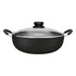 Wok Sarten Panelux 28cm Antiadherente Granito Con Tapa Negro Negro