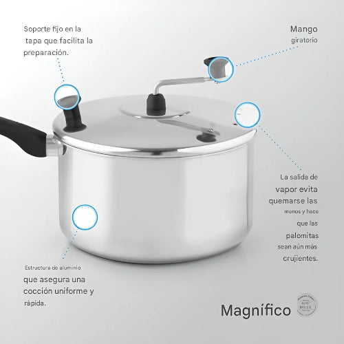 Olla De Cabritas Panelux Palomitas De Maiz 3.8 L Plateada