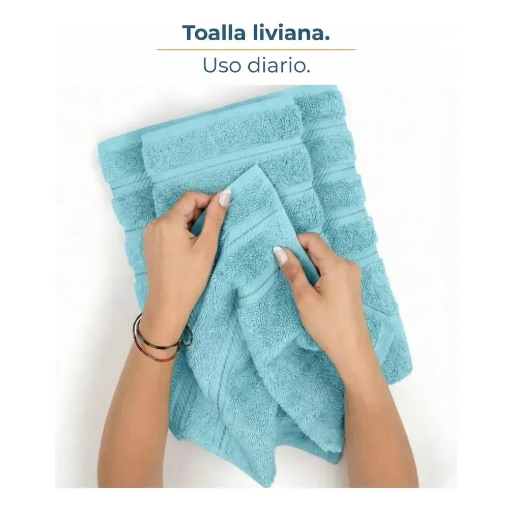 Toallas De Baño Juego 4 Unidades Cannon 400gr 100% Algodón Color Turquesa
