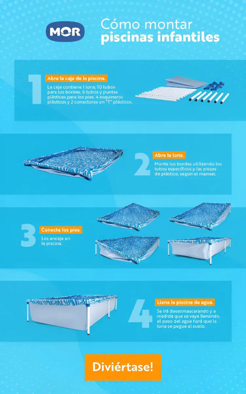 Piscina Estructural Mor 2000 Litros Rectangular 211x164cm