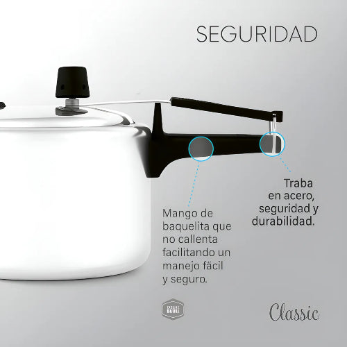 Olla A Presion Panelux 4.5 Litros Aluminio Valvula Seguridad