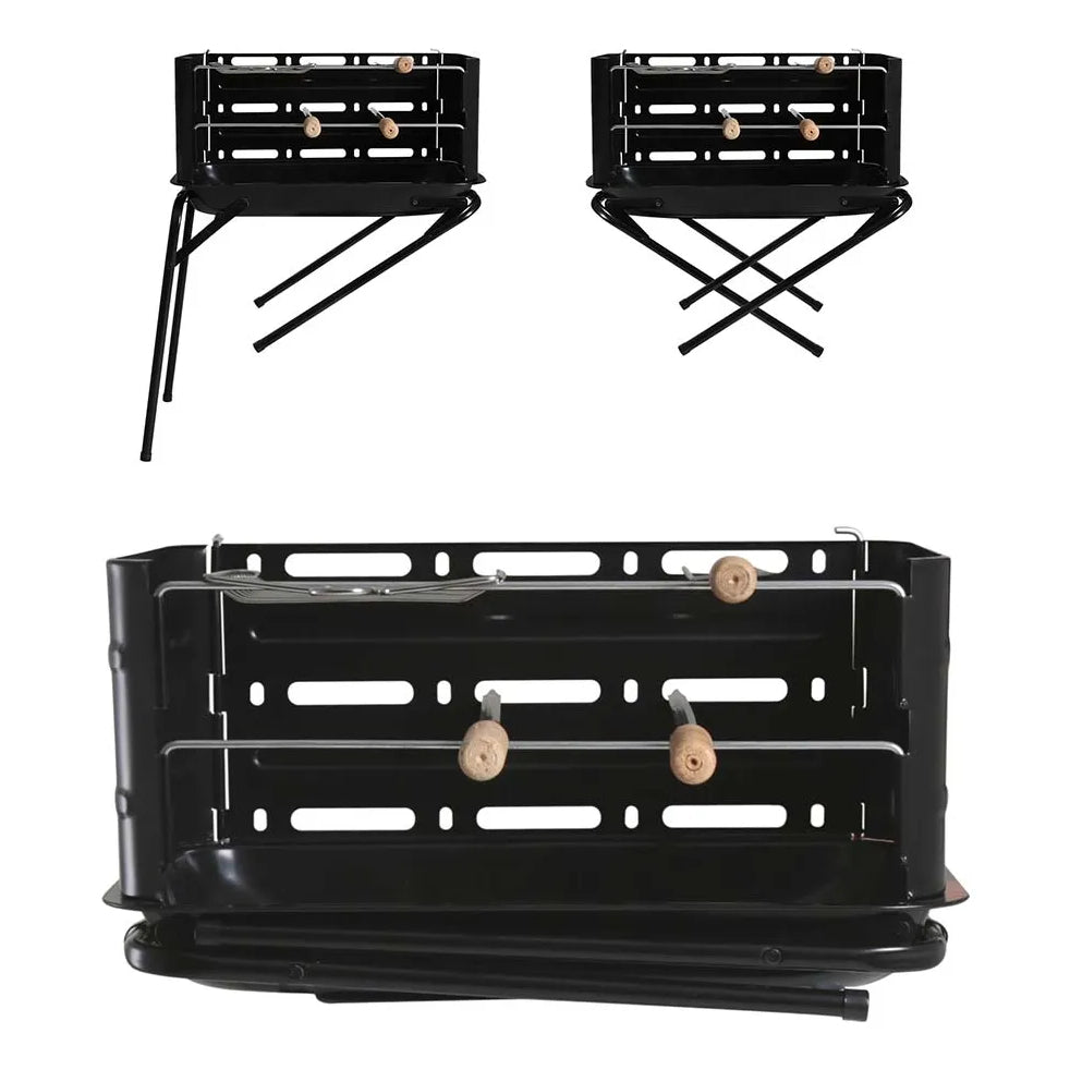Parrilla Portatil A Carbon Montana Mor Plegable Asado