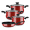 Bateria De Cocina Ollas Magefesa 7 Piezas Rubi Antiadherente
