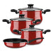 Bateria De Cocina Ollas Magefesa 7 Piezas Rubi Antiadherente