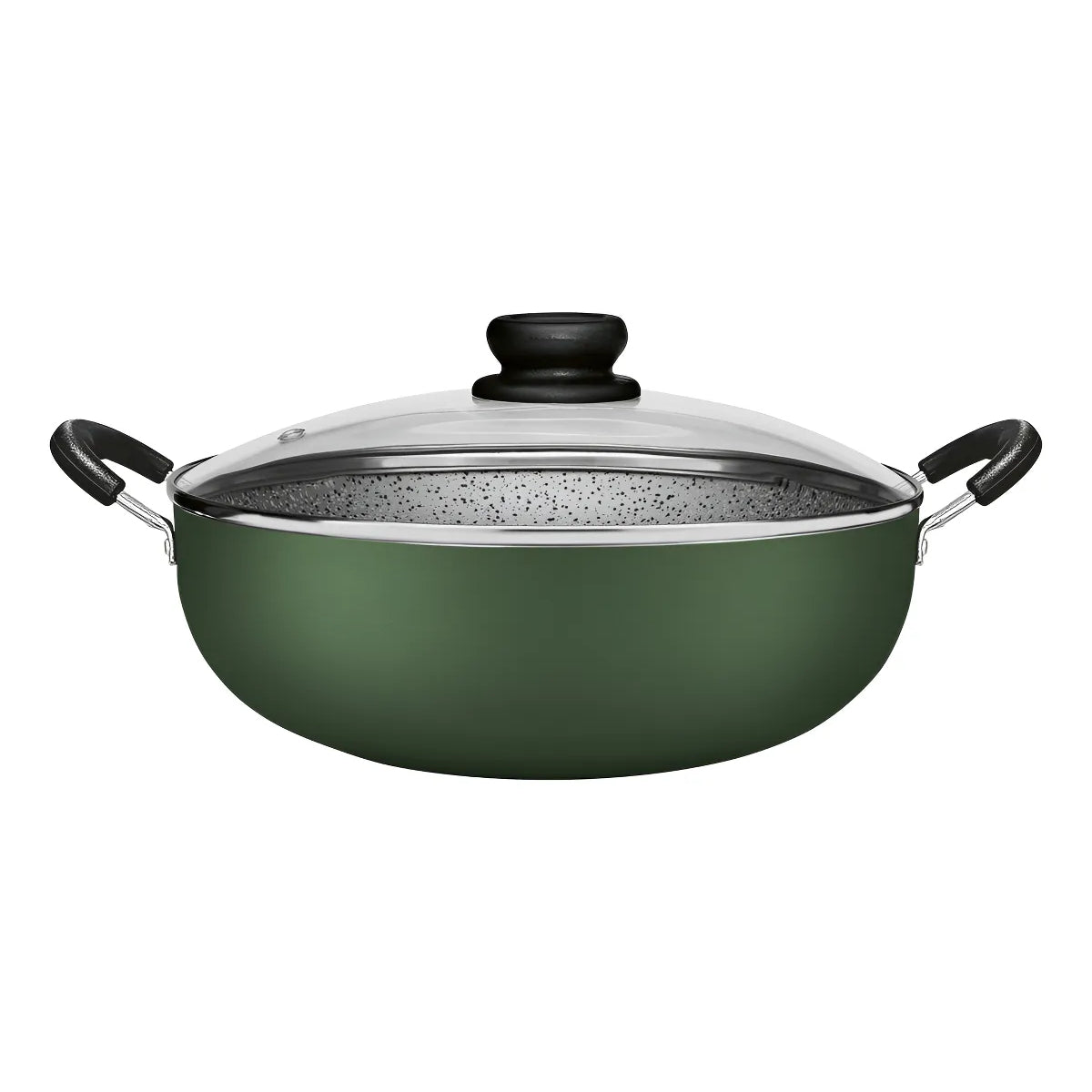 Wok Sarten Panelux 28cm Con Tapa Granito Antiadherente Verde Verde