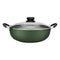 Wok Sarten Panelux 28cm Con Tapa Granito Antiadherente Verde Verde